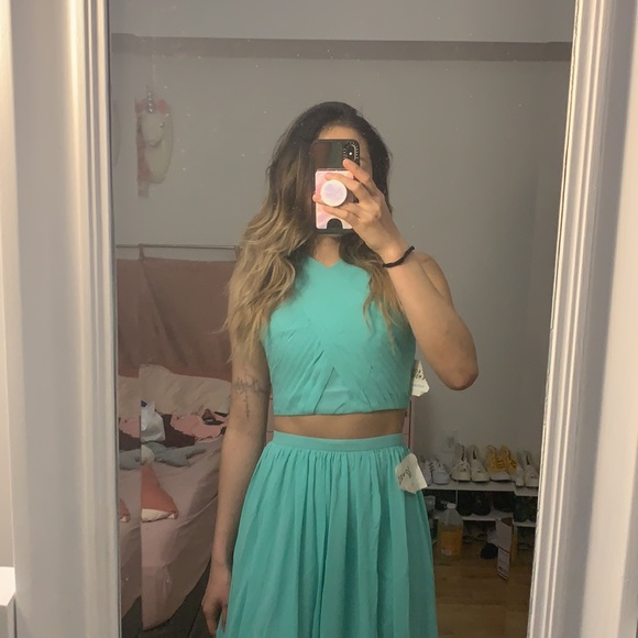NWT Fame and Partners mint green 2 piece dress - Picture 4 of 8